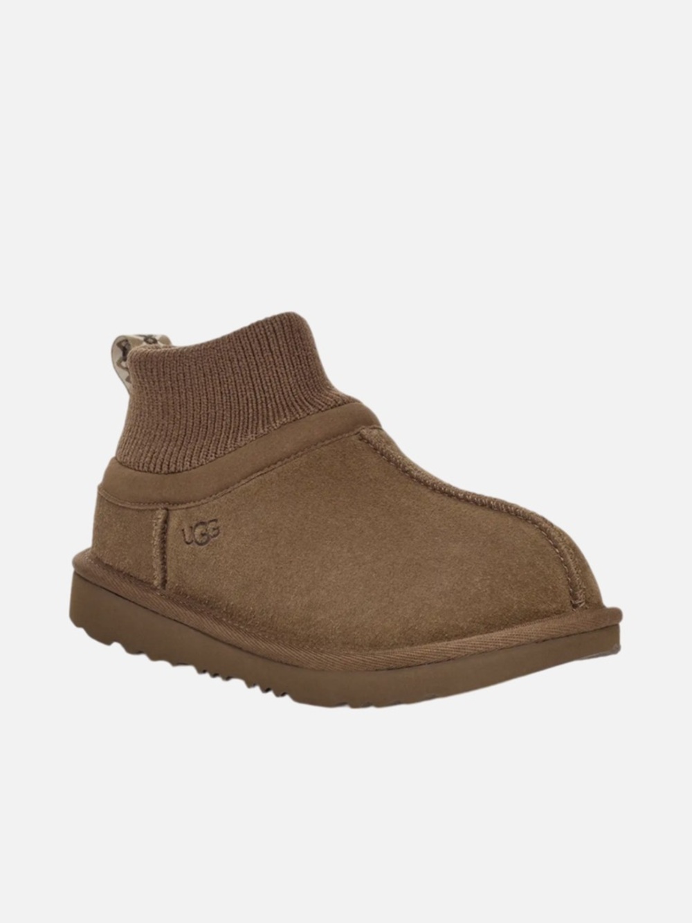 UGG toddler size 7 Brown Knit-Cuff Suede Slip-On Boot